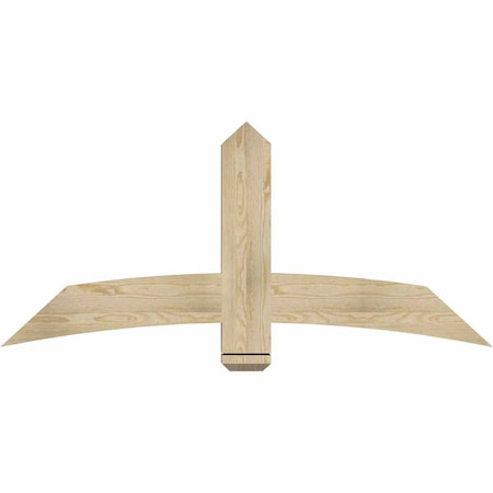 Ekena Millwork Bellingham Rough Sawn Timber Gable Bracket, Douglas Fir, 60"W x 27"H x 4"D x 6"F, 11/12 Pitch GBW060X27X0406BEL00RDF